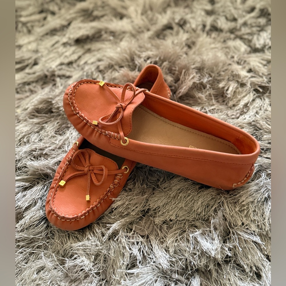 Sperry Orange Leather Moccasin Loafers